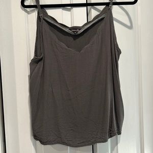 Grey scallop neck tank top